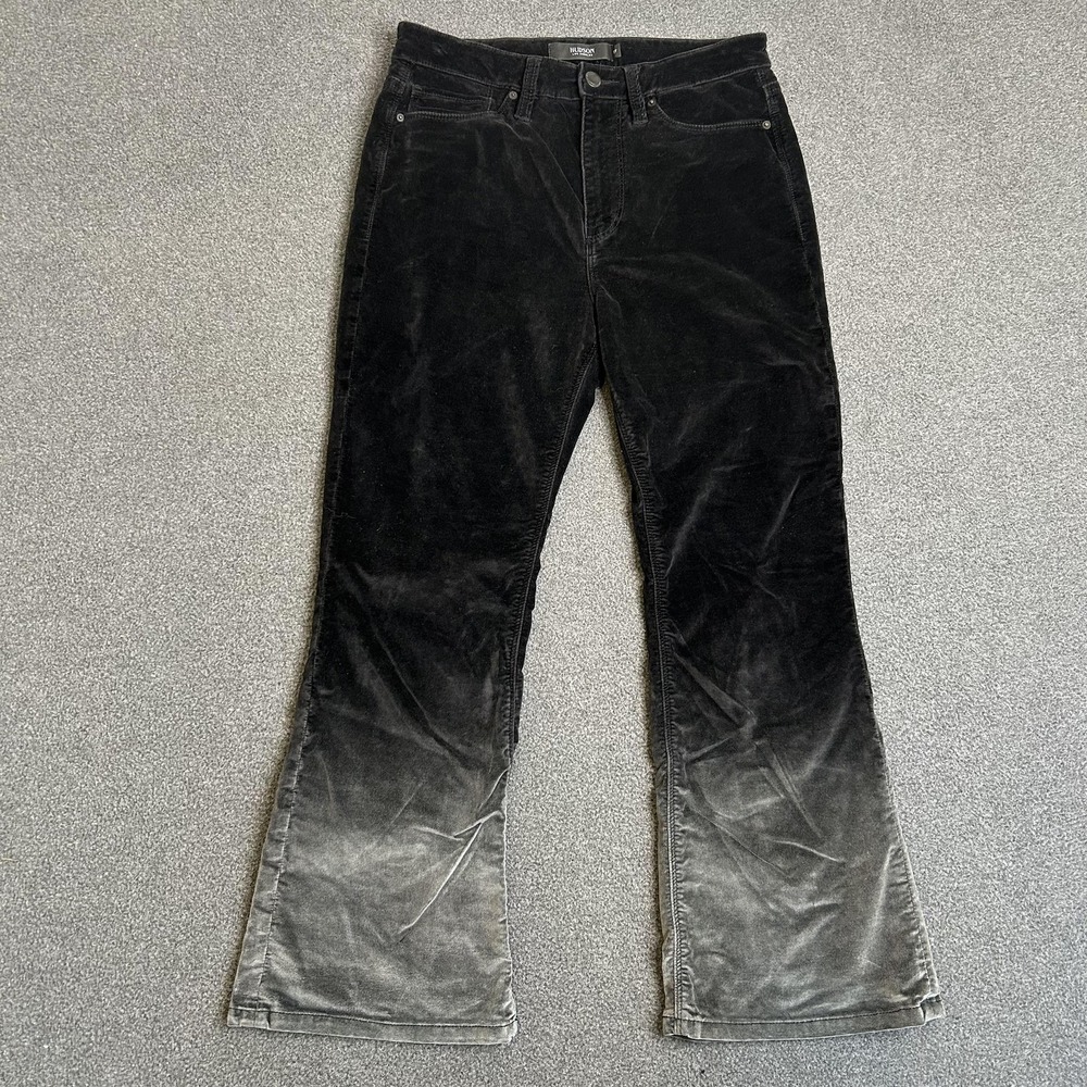 Hudson Holly Flare Corduroy Jeans Womens 27 Black Gray Ombre Mid Rise Stretch